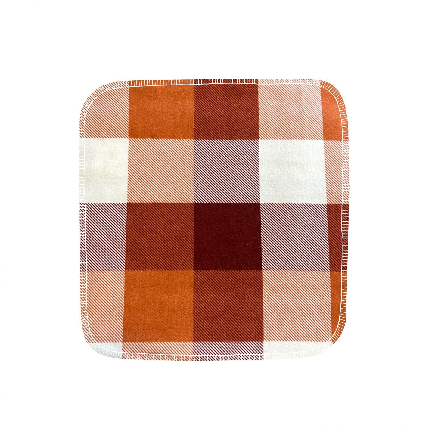 Reusable Paper Towels--Orange & Maroon Plaid