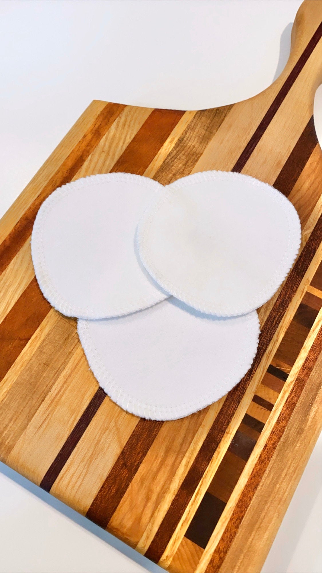 Reusable 3&quot; Face Rounds--Set of 10--Plain White--Cotton Flannel--Porter Lee&#39;s