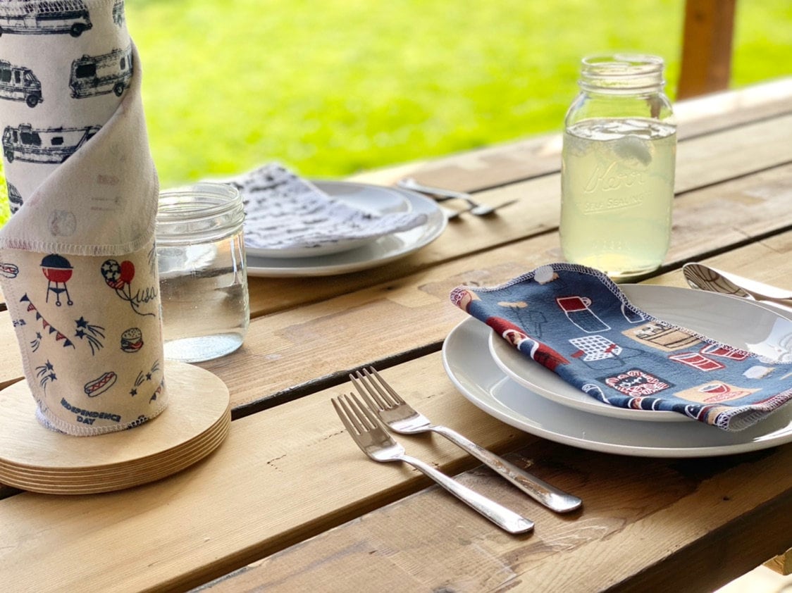 Reusable Paper Towels--24 count--Outdoor Tracks--Porter Lee's