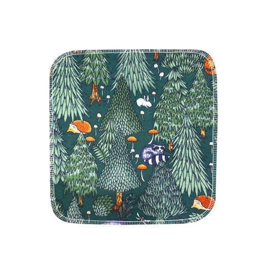 Reusable Paper Towels--24 count--Woodland Animals on Emerald--Porter Lee's