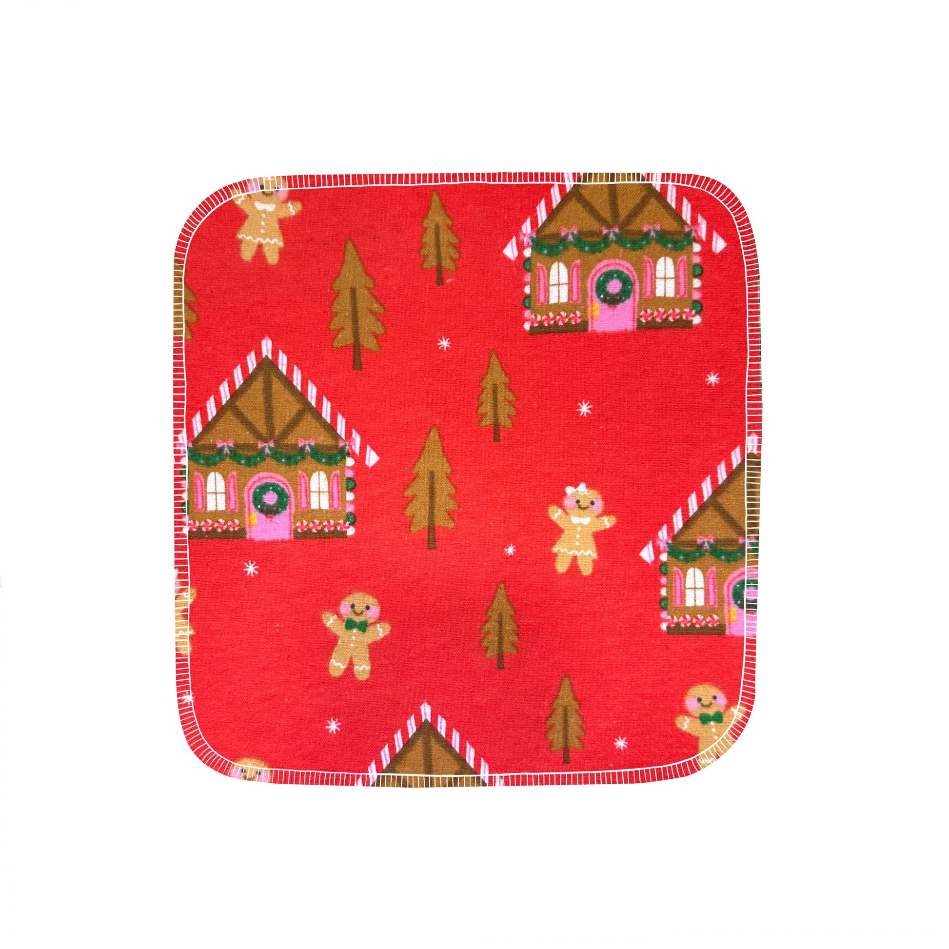 Reusable Paper Towels--24 count--Gingerbread On Red--Porter Lee's