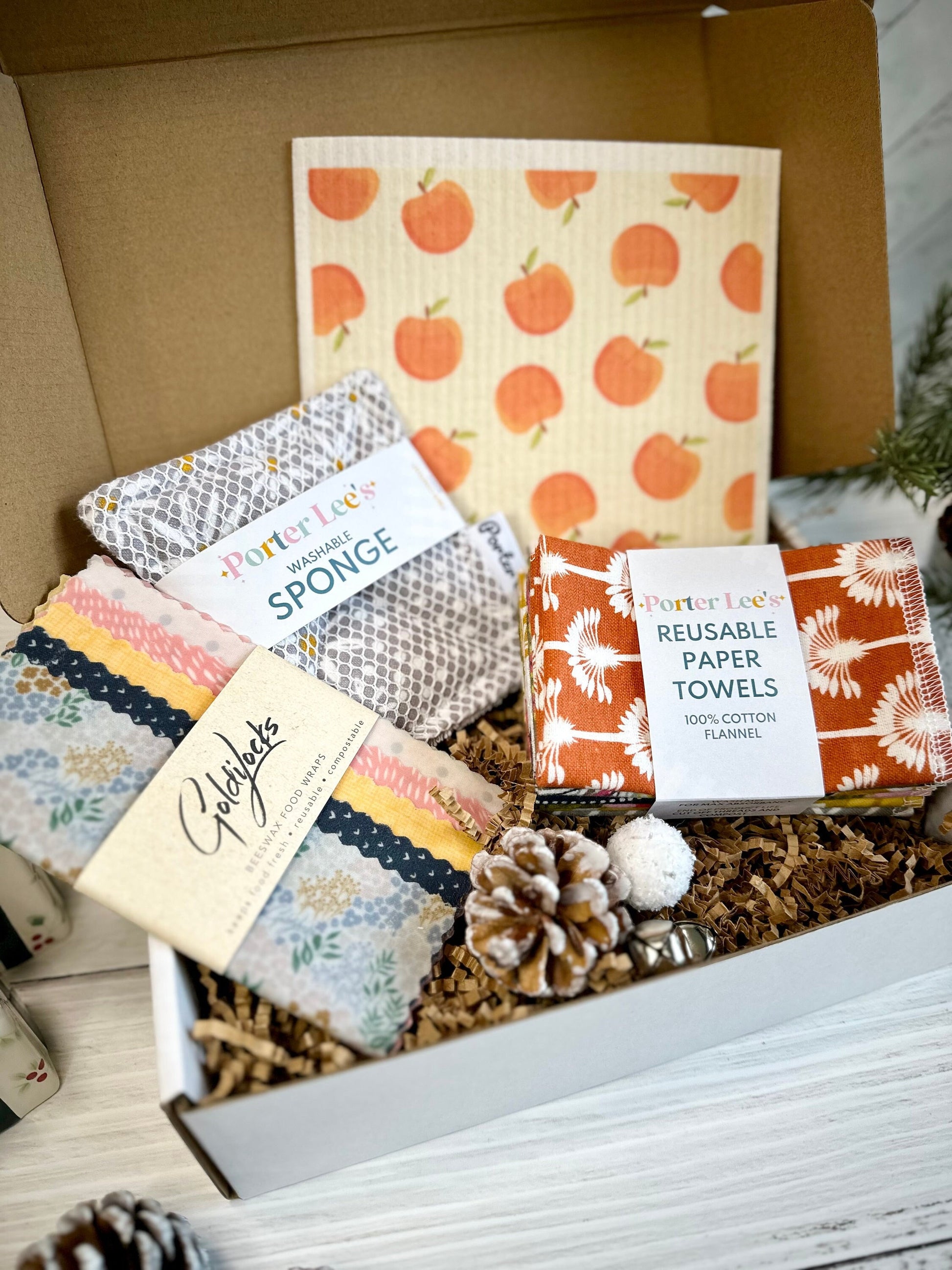 Sustainable Seasons Greetings Gift Box--Reusable Paper Towels--Porter Lee's