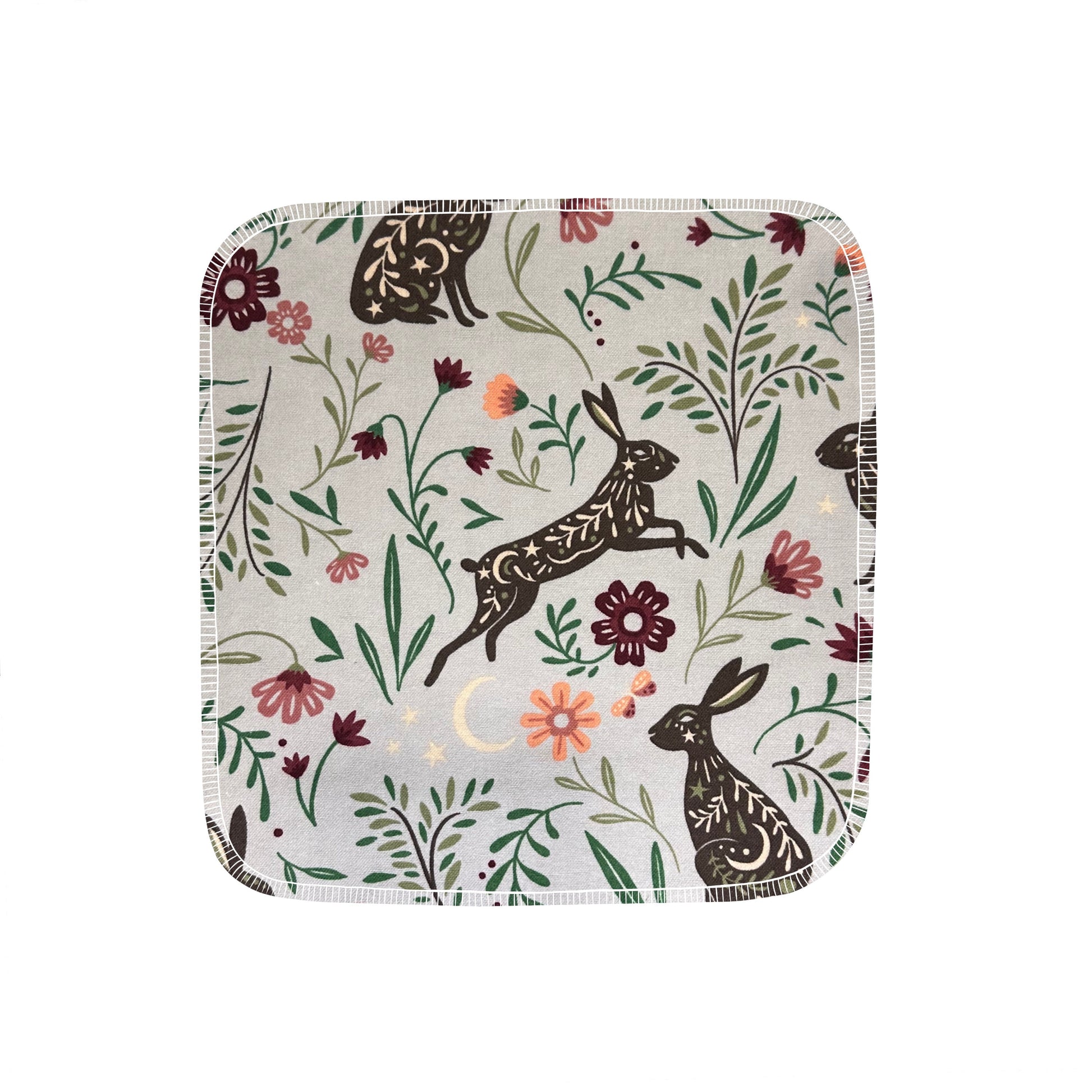 Reusable Paper Towels--24 count--Floral Rabbits--Porter Lee's