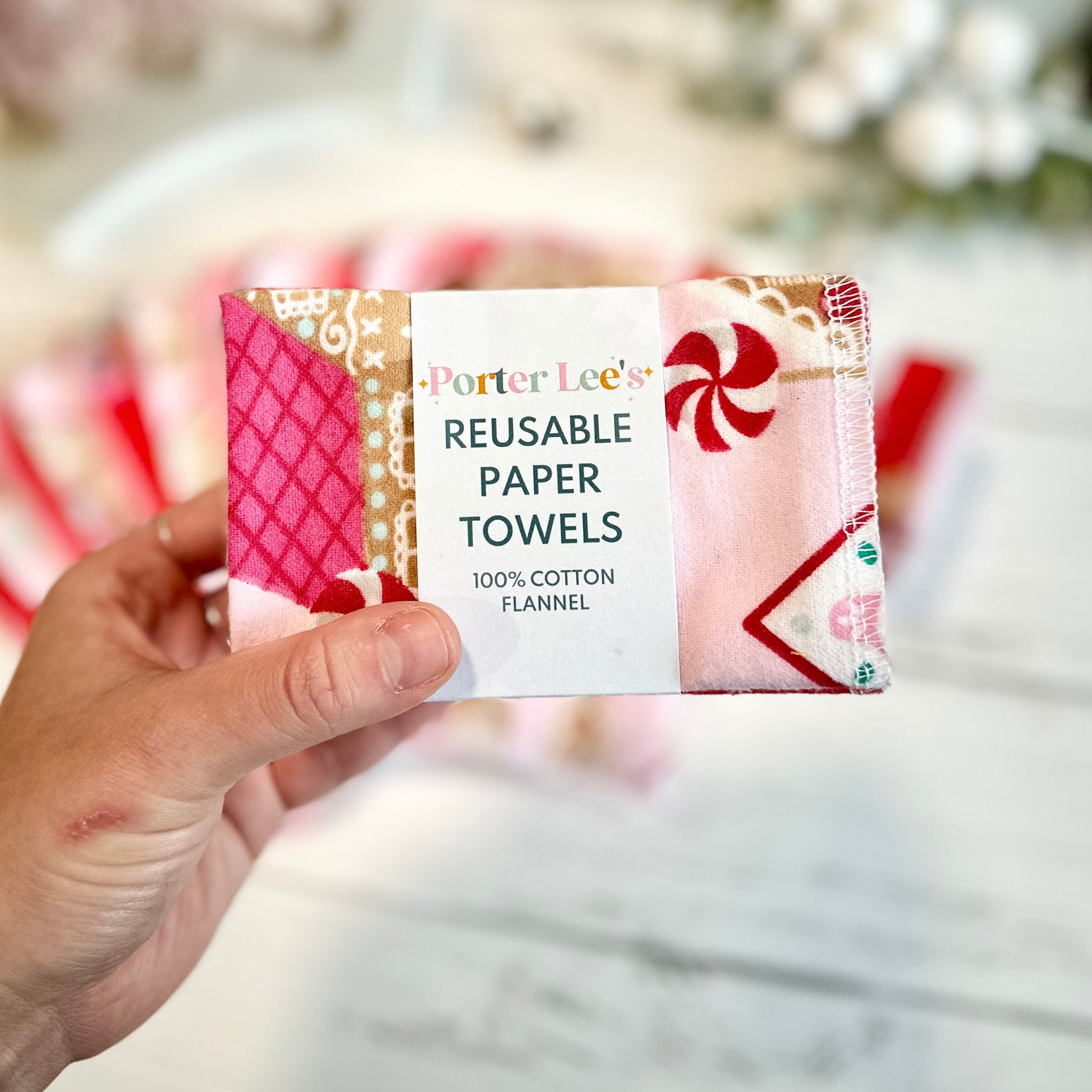 Reusable Paper Towels--12 count--Gingerbread Houses Variety Set--Porter Lee's