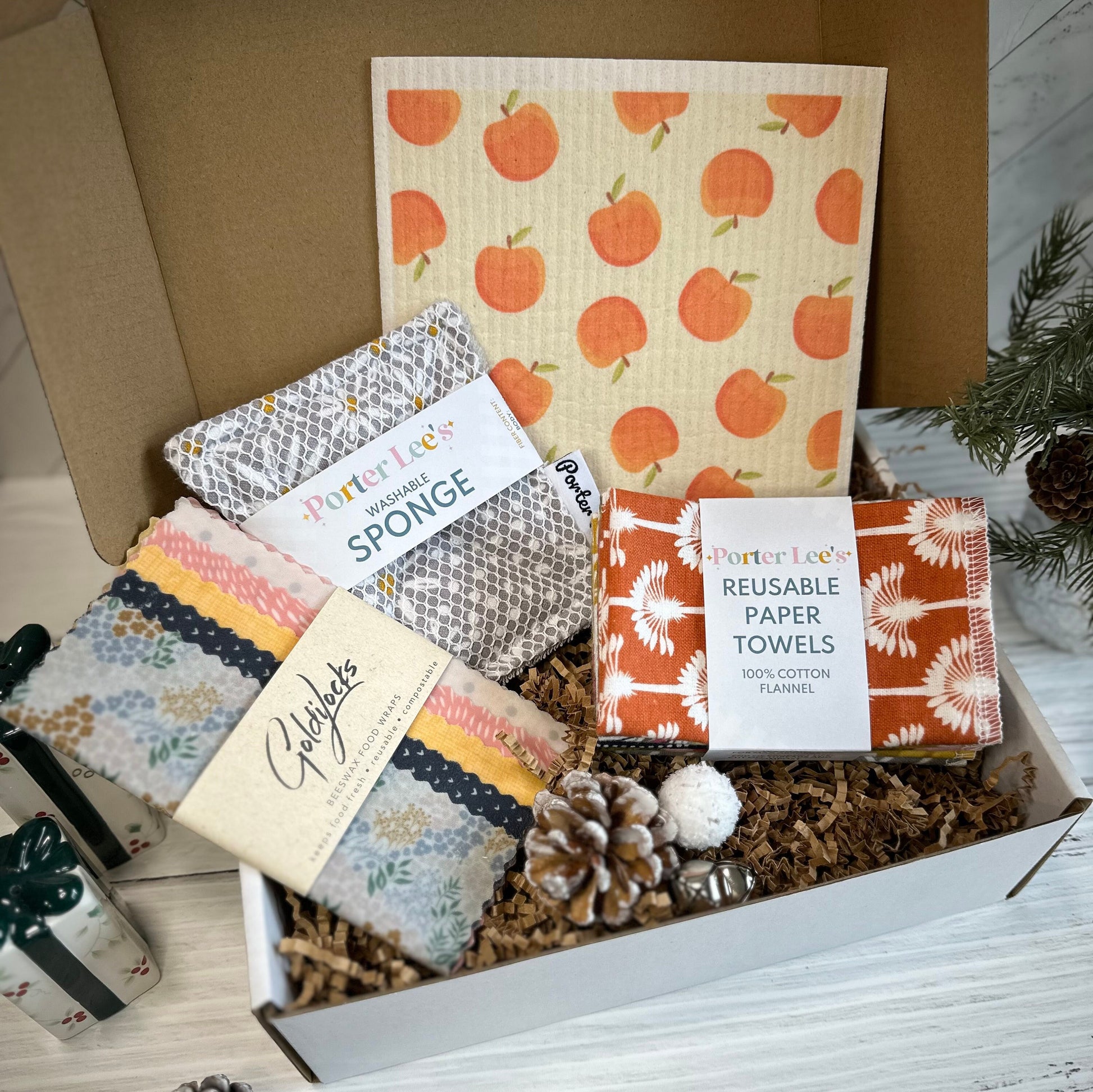 Sustainable Seasons Greetings Gift Box--Reusable Paper Towels--Porter Lee's