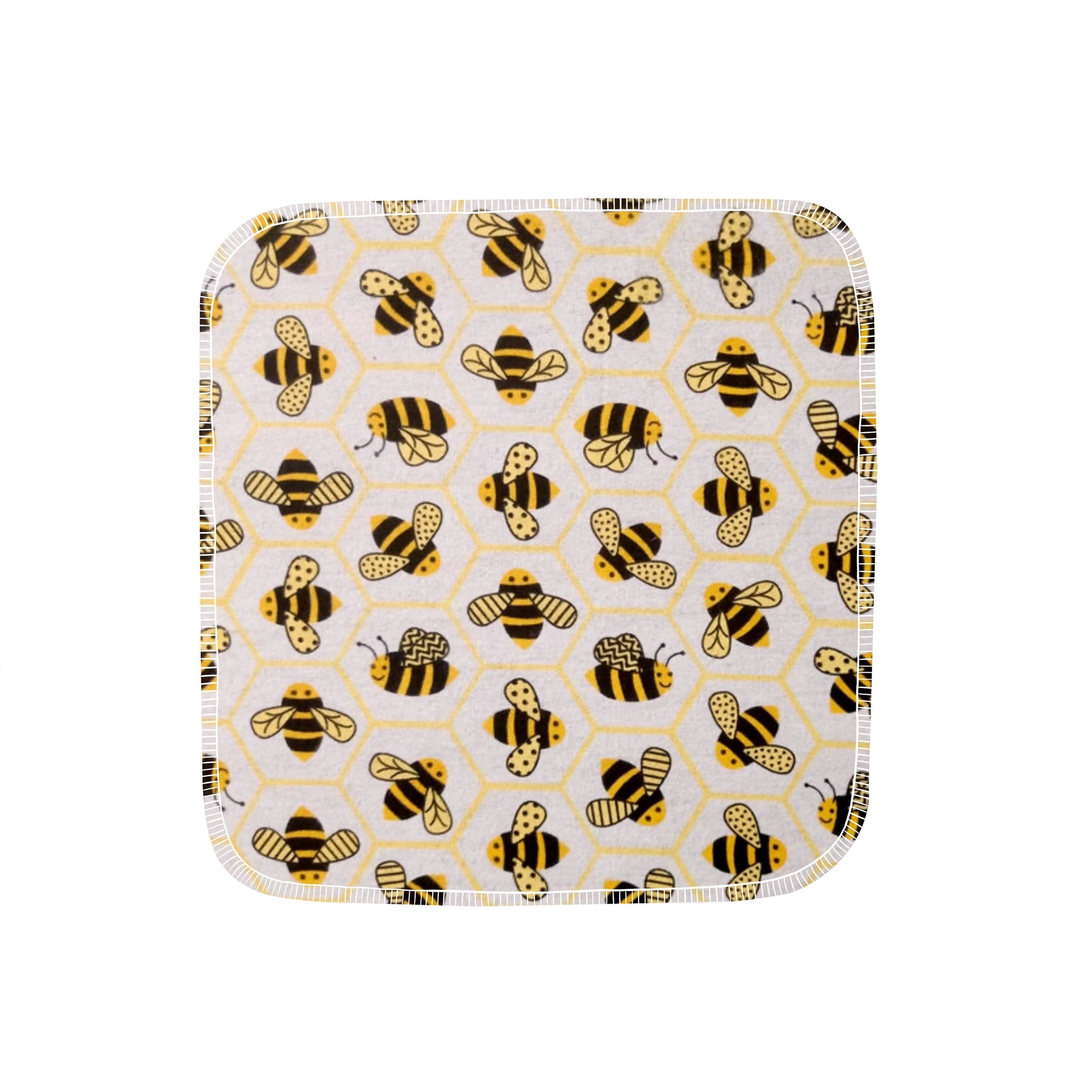 Reusable Paper Towels--24 count--Honeycomb Bees On Light Yellow--Porter Lee's