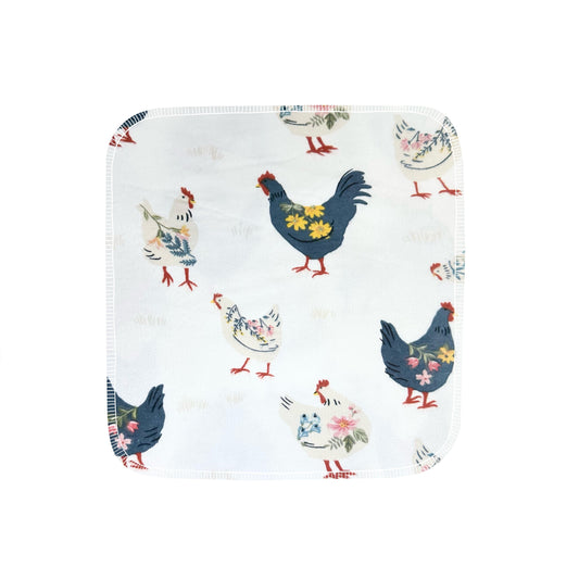 Reusable Paper Towels--24 count--Floral Chickens--Porter Lee's