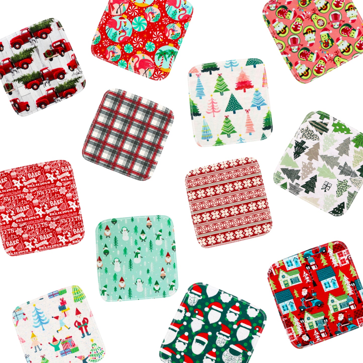Reusable Paper Towels--Christmas Surprise Prints
